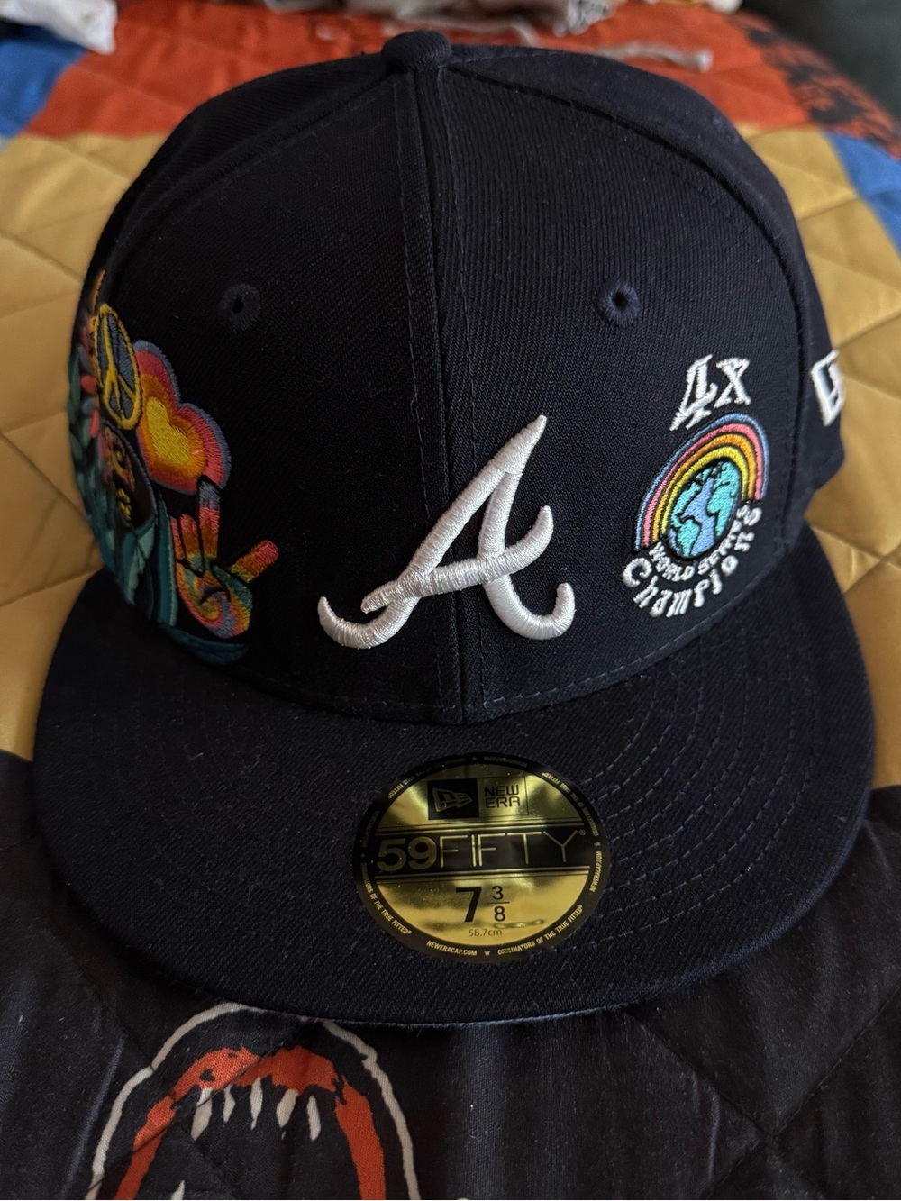 New Era Black Atlanta Braves 59FIFTY Patch Baseball Cap